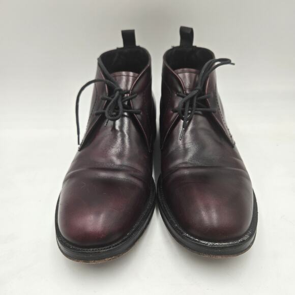 Mr. B's Aldo Oxblood Brown Leather Lace Up Bootie Chukka Ankle Boots Sz 43 US 10 - Picture 2 of 7